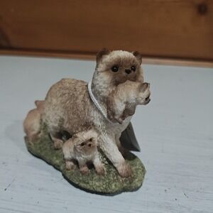 Vintage 1998 Stone Critters Himalayan Cat Moving Kittens Kitty 4" New in Box H2
